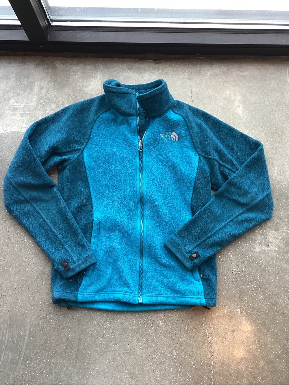 The North Face Teal Two-Tone Full-Zip Fleece Jacket